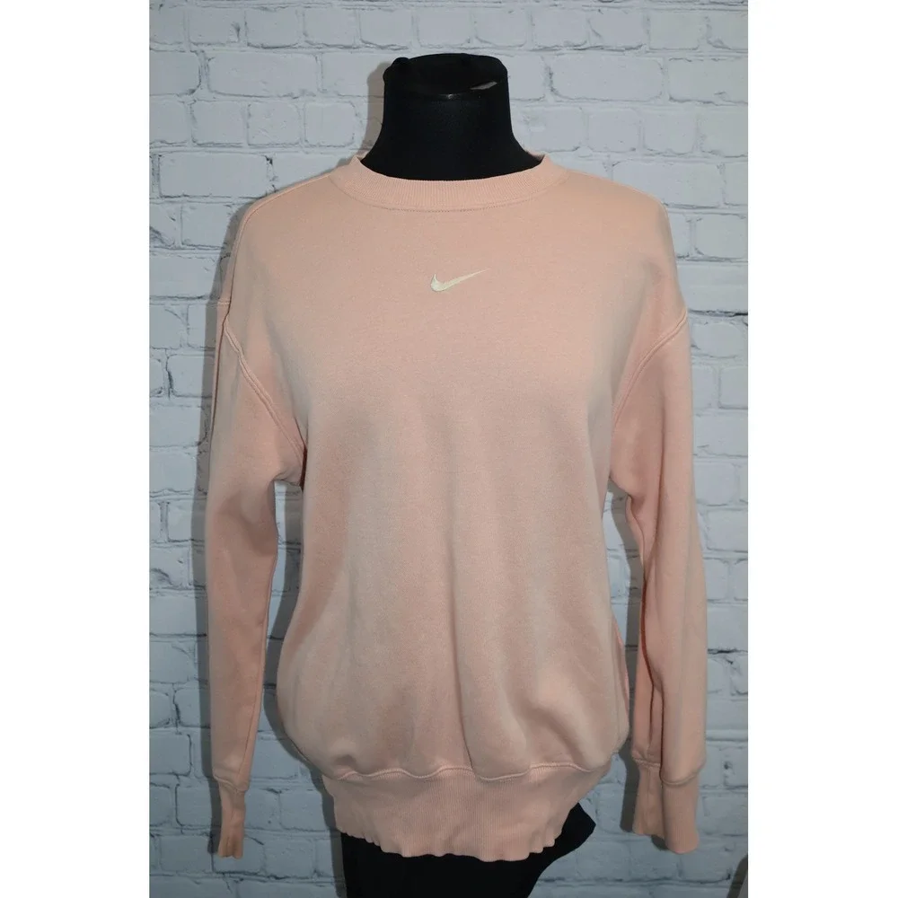 Nike Crewneck Sweatshirt Women XXS Peach Pink Oversized Mini Swoosh **